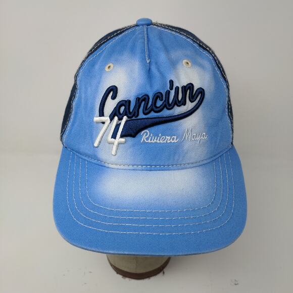 Cancun 74 Riviera Maya Slideback Hat Blue Embroidered Logo One Size Blue - Picture 3 of 13